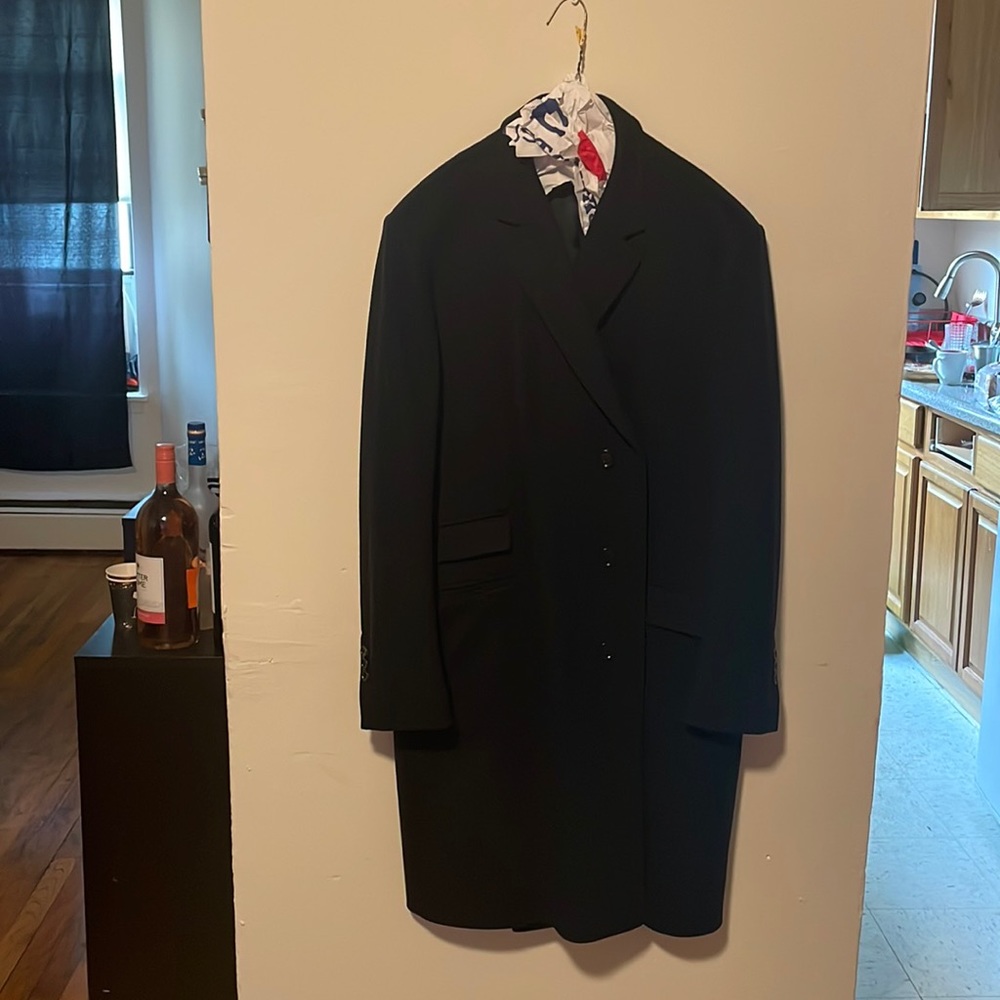 Gucci mid black wool coat .